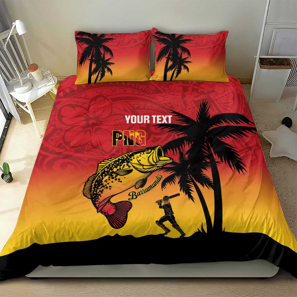 Custom Papua New Guinea Cricket Bedding Set PNG Barramundis - Polynesian Pride