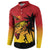Custom Papua New Guinea Cricket Button Sweatshirt PNG Barramundis - Polynesian Pride