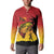 Custom Papua New Guinea Cricket Button Sweatshirt PNG Barramundis - Polynesian Pride