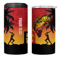 Custom Papua New Guinea Cricket 4 in 1 Can Cooler Tumbler PNG Barramundis - Polynesian Pride
