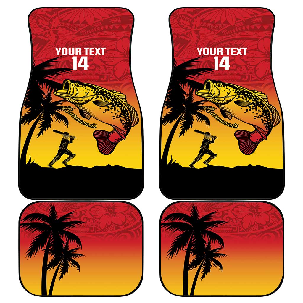 Custom Papua New Guinea Cricket Car Mats PNG Barramundis - Polynesian Pride