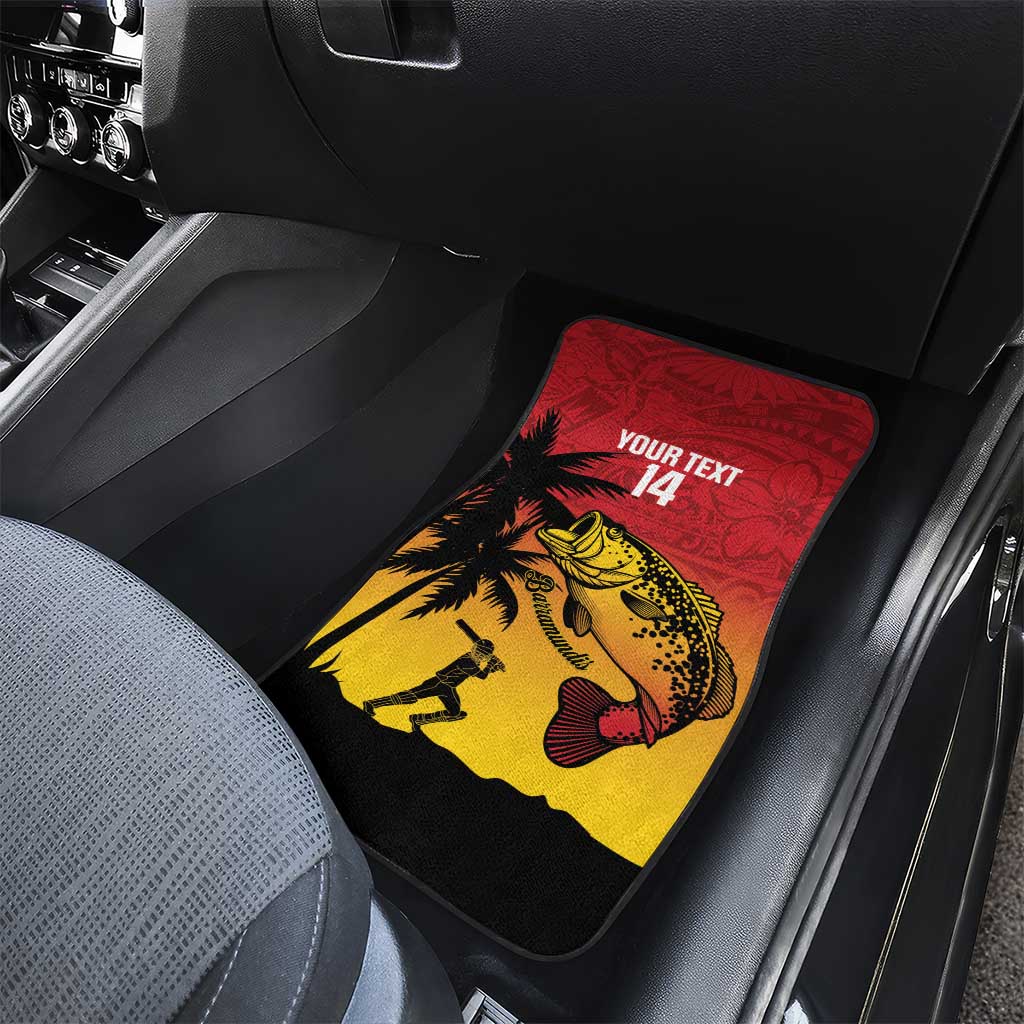 Custom Papua New Guinea Cricket Car Mats PNG Barramundis - Polynesian Pride