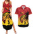 Custom Papua New Guinea Cricket Couples Matching Summer Maxi Dress and Hawaiian Shirt PNG Barramundis - Polynesian Pride