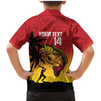 Custom Papua New Guinea Cricket Family Matching Mermaid Dress and Hawaiian Shirt PNG Barramundis - Polynesian Pride