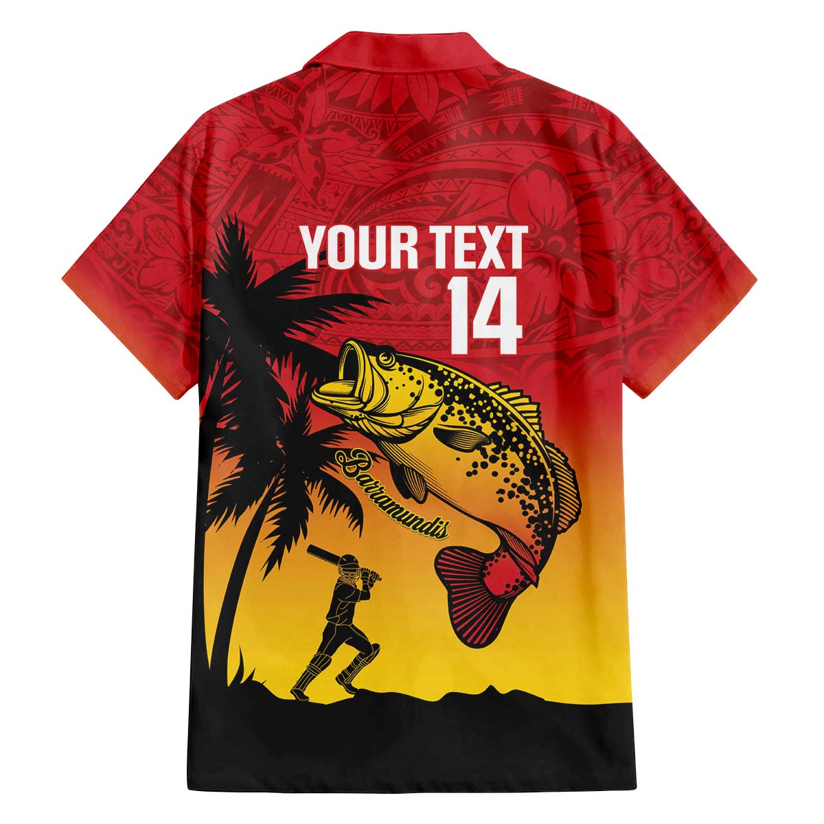 Custom Papua New Guinea Cricket Family Matching Off The Shoulder Long Sleeve Dress and Hawaiian Shirt PNG Barramundis - Polynesian Pride