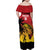 Custom Papua New Guinea Cricket Family Matching Off Shoulder Maxi Dress and Hawaiian Shirt PNG Barramundis - Polynesian Pride