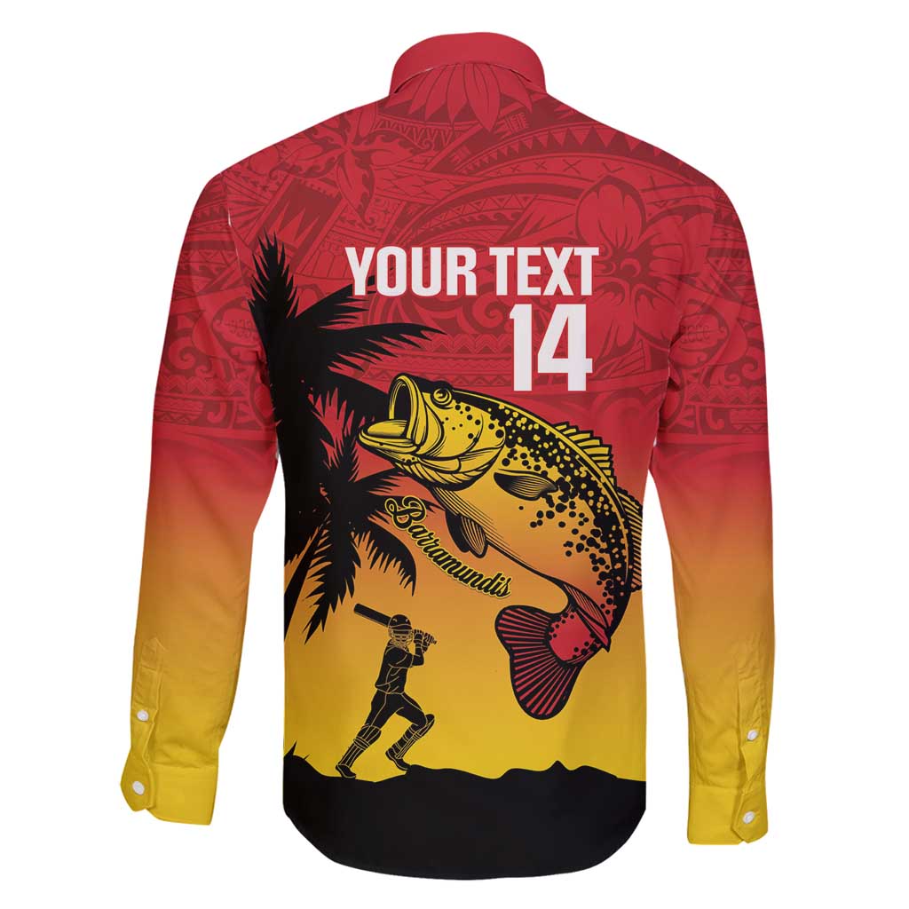 Custom Papua New Guinea Cricket Family Matching Puletasi and Hawaiian Shirt PNG Barramundis - Polynesian Pride