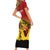 Custom Papua New Guinea Cricket Family Matching Short Sleeve Bodycon Dress and Hawaiian Shirt PNG Barramundis - Polynesian Pride