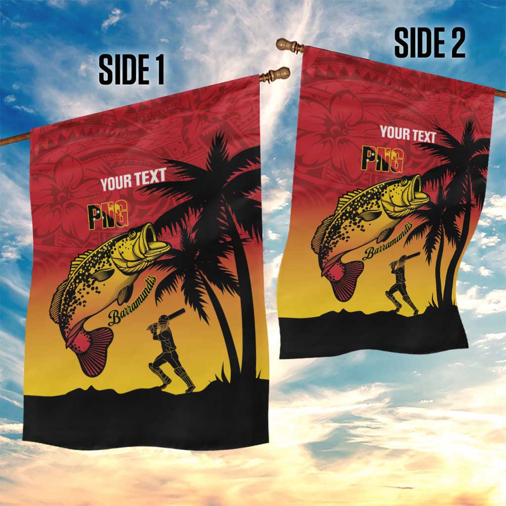 Custom Papua New Guinea Cricket Garden Flag PNG Barramundis - Polynesian Pride