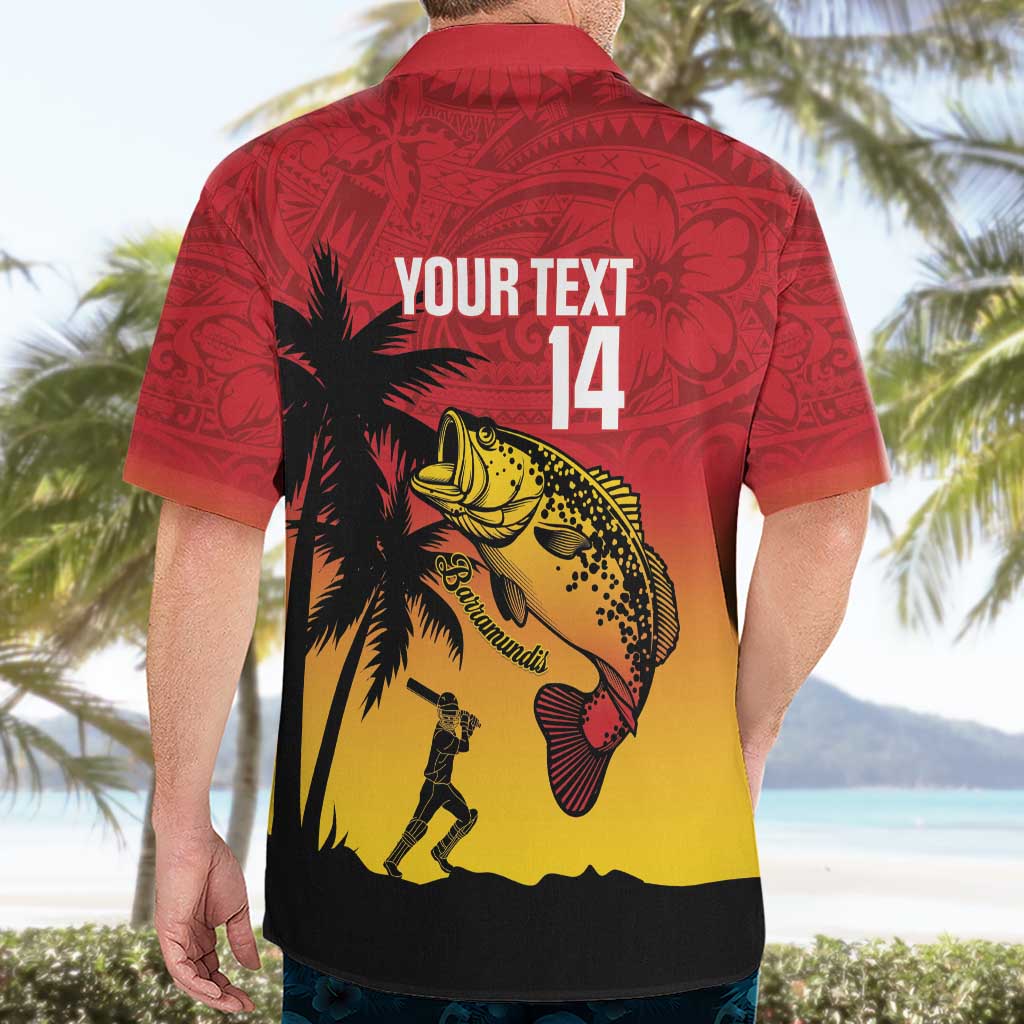 Custom Papua New Guinea Cricket Hawaiian Shirt PNG Barramundis - Polynesian Pride