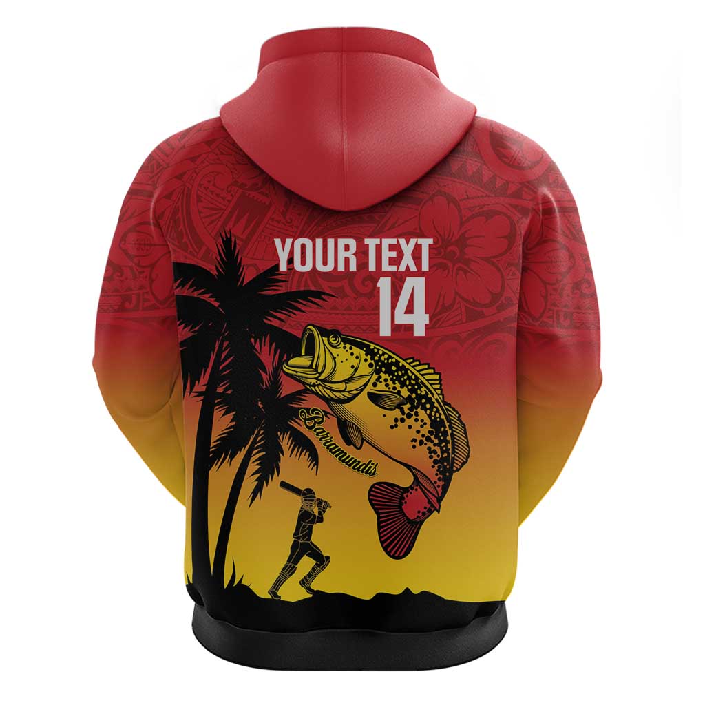 Custom Papua New Guinea Cricket Hoodie PNG Barramundis - Polynesian Pride