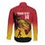 Custom Papua New Guinea Cricket Long Sleeve Button Shirt PNG Barramundis - Polynesian Pride