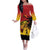 Custom Papua New Guinea Cricket Off The Shoulder Long Sleeve Dress PNG Barramundis - Polynesian Pride