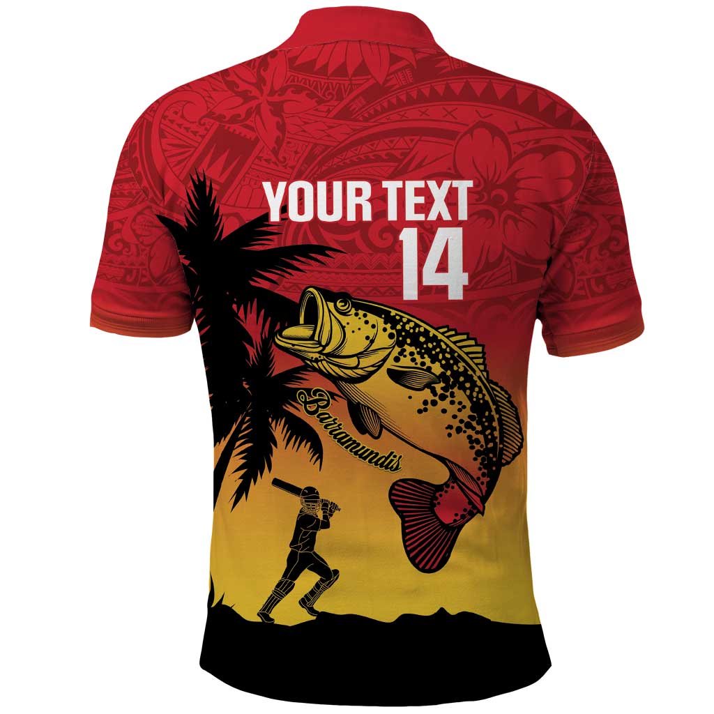 Custom Papua New Guinea Cricket Polo Shirt PNG Barramundis - Polynesian Pride