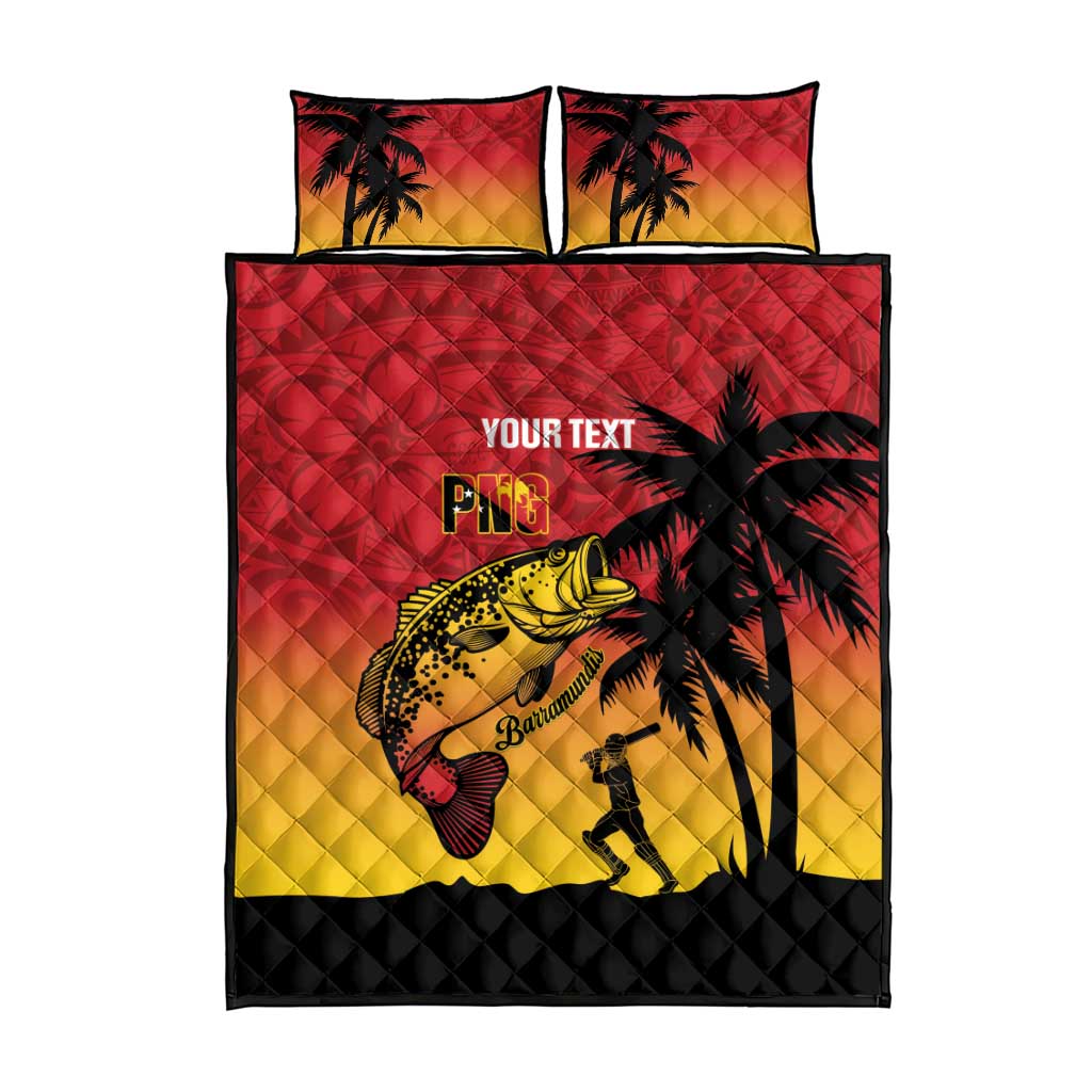 Custom Papua New Guinea Cricket Quilt Bed Set PNG Barramundis - Polynesian Pride