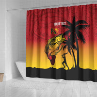 Custom Papua New Guinea Cricket Shower Curtain PNG Barramundis - Polynesian Pride