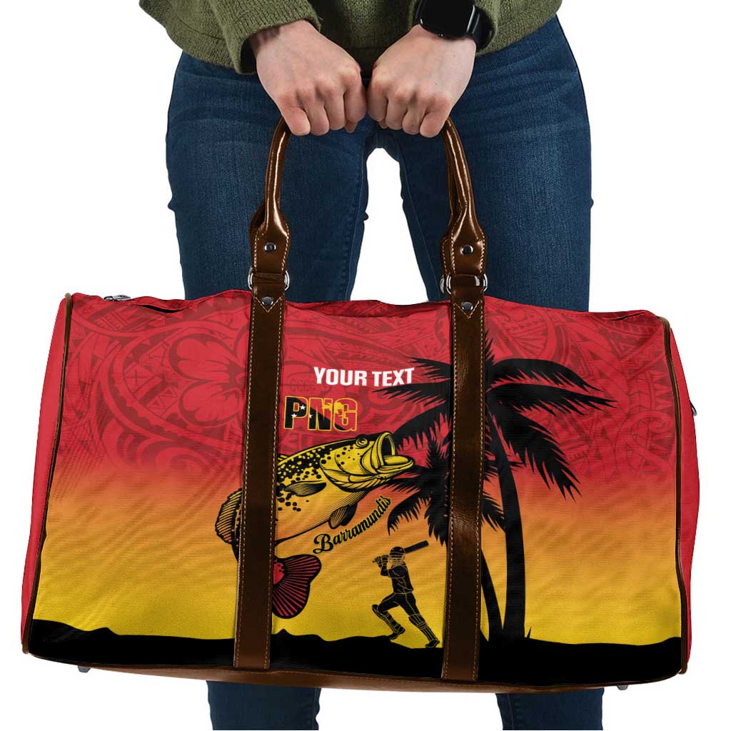 Custom Papua New Guinea Cricket Travel Bag PNG Barramundis - Polynesian Pride