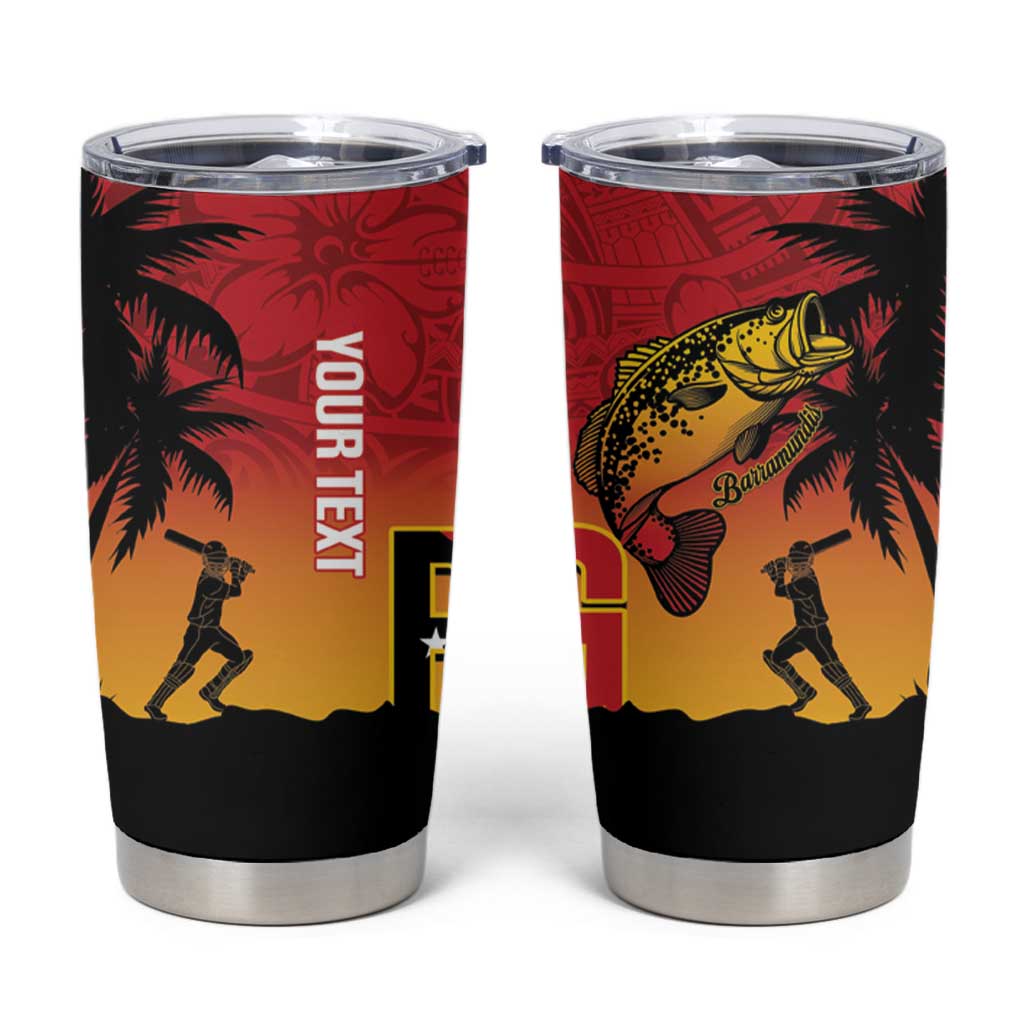 Custom Papua New Guinea Cricket Tumbler Cup PNG Barramundis - Polynesian Pride