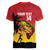 Custom Papua New Guinea Cricket Women V-Neck T-Shirt PNG Barramundis - Polynesian Pride