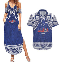 Custom Samoa Cricket Couples Matching Summer Maxi Dress and Hawaiian Shirt Go Champions Samoan - Polynesian Pride