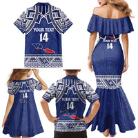 Custom Samoa Cricket Family Matching Mermaid Dress and Hawaiian Shirt Go Champions Samoan - Polynesian Pride
