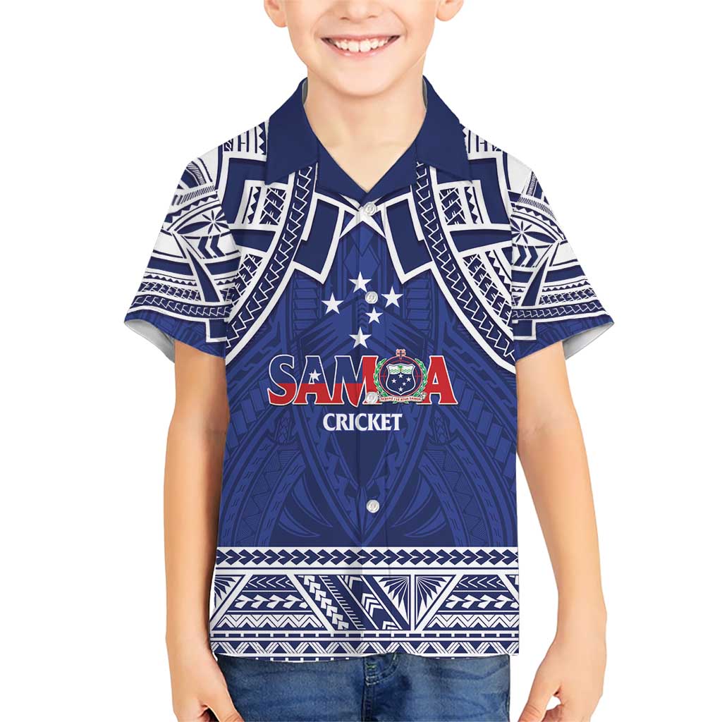 Custom Samoa Cricket Family Matching Short Sleeve Bodycon Dress and Hawaiian Shirt Go Champions Samoan - Polynesian Pride