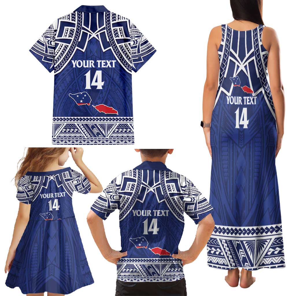 Custom Samoa Cricket Family Matching Tank Maxi Dress and Hawaiian Shirt Go Champions Samoan - Polynesian Pride
