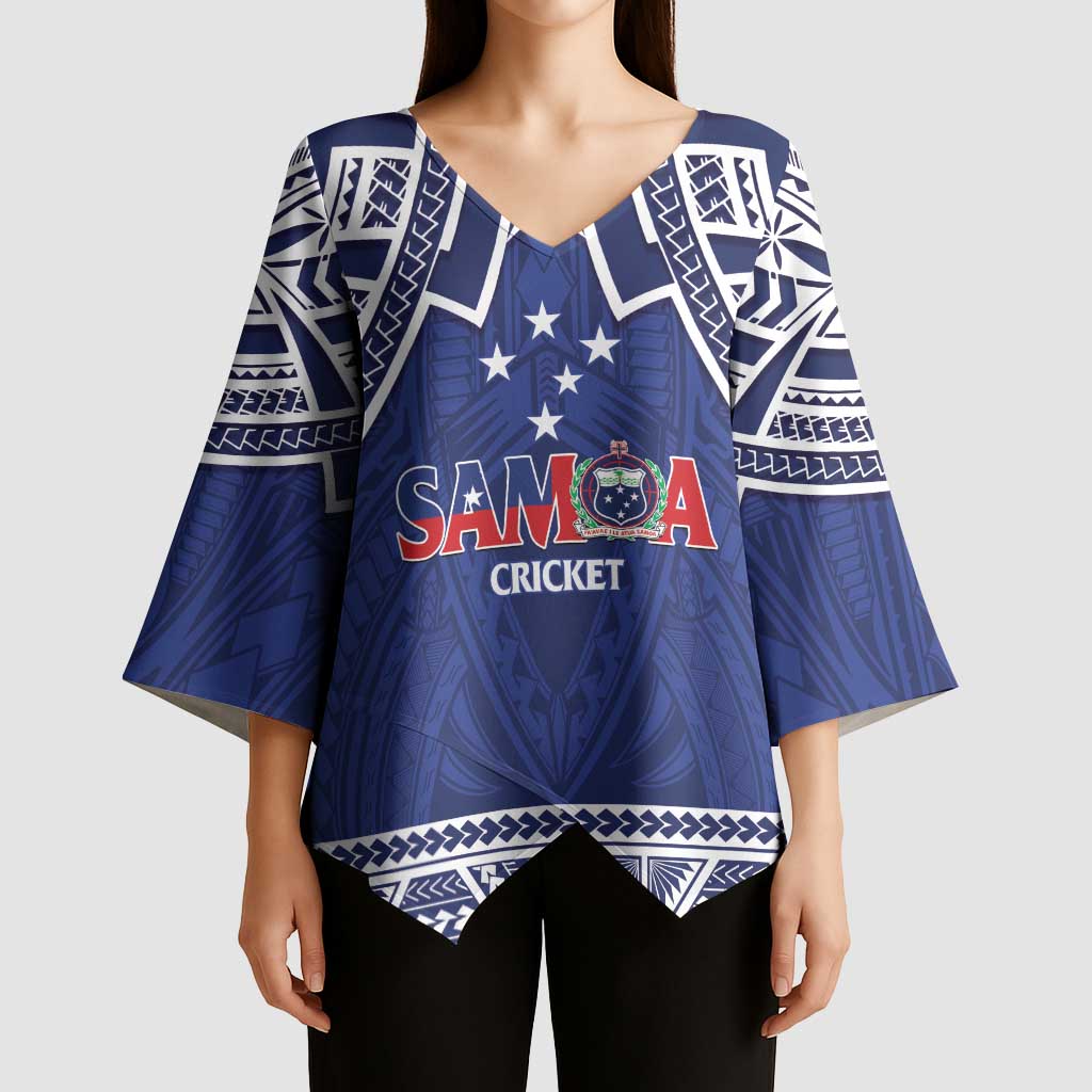 Custom Samoa Cricket Kimono Sleeve Blouse Go Champions Samoan - Polynesian Pride