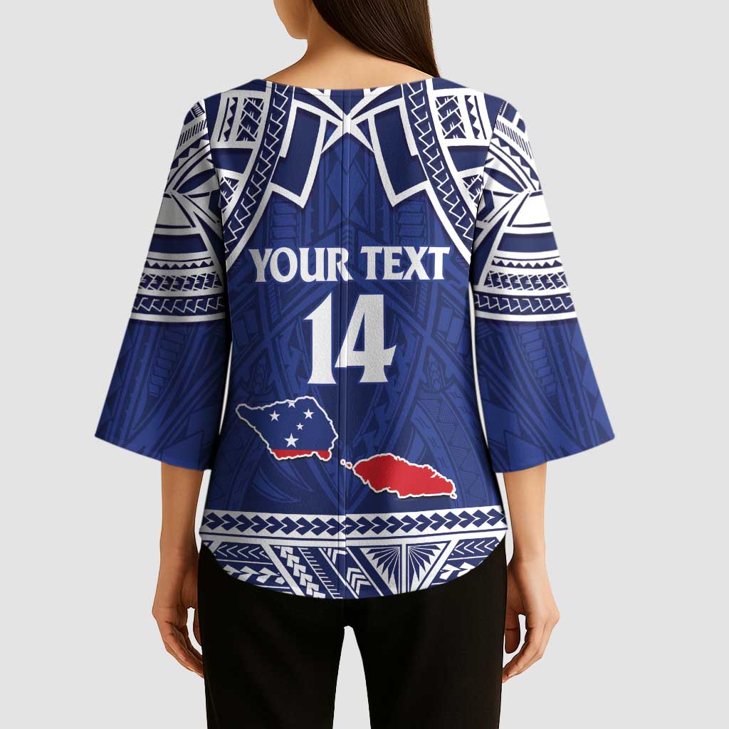 Custom Samoa Cricket Kimono Sleeve Blouse Go Champions Samoan - Polynesian Pride
