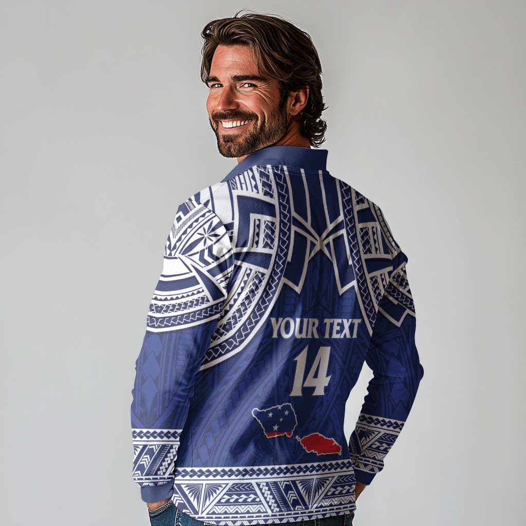 Custom Samoa Cricket Long Sleeve Polo Shirt Go Champions Samoan - Polynesian Pride