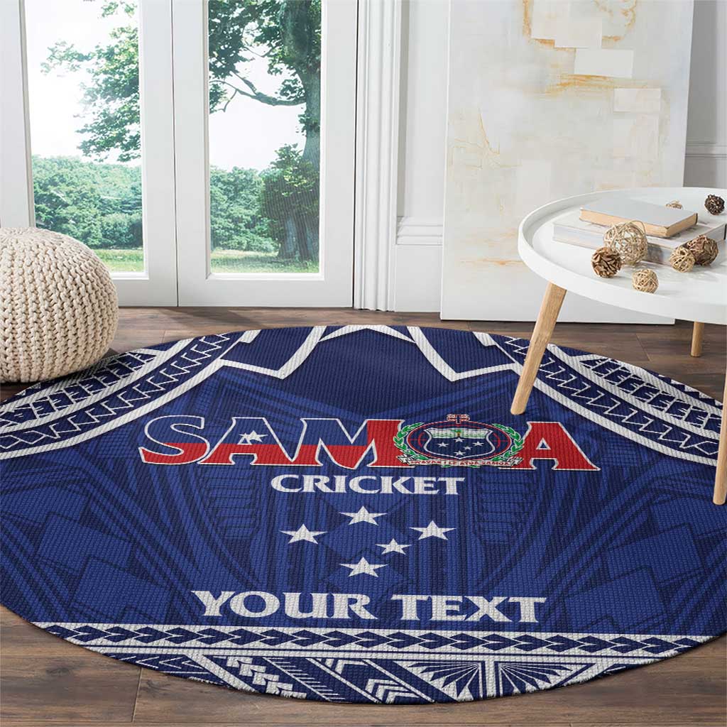 Custom Samoa Cricket Round Carpet Go Champions Samoan - Polynesian Pride