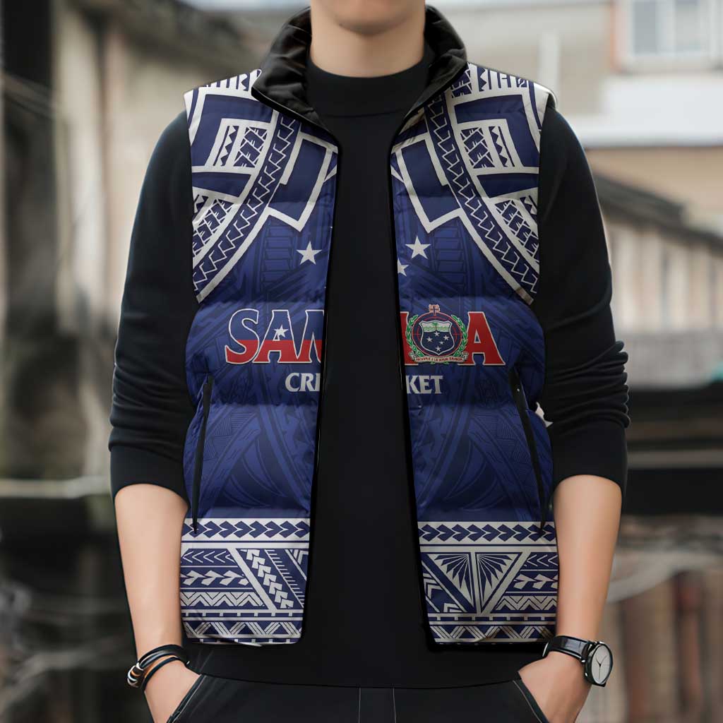 Custom Samoa Cricket Sleeveless Puffer Jacket Go Champions Samoan - Polynesian Pride