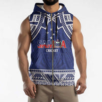 Custom Samoa Cricket Sleeveless Zip Hoodie Go Champions Samoan - Polynesian Pride