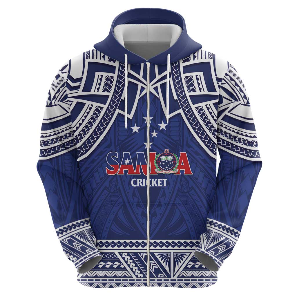 Custom Samoa Cricket Zip Hoodie Go Champions Samoan - Polynesian Pride