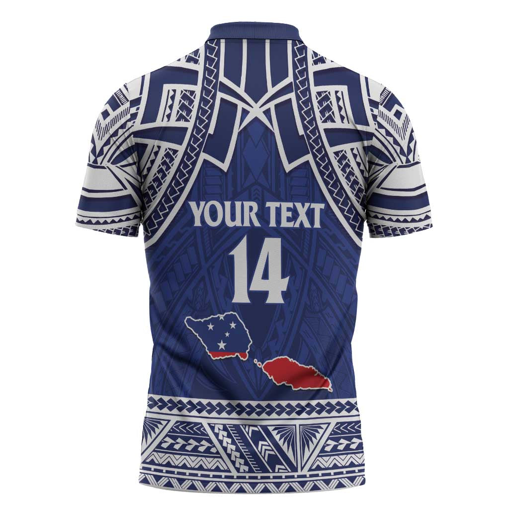 Custom Samoa Cricket Zipper Polo Shirt Go Champions Samoan - Polynesian Pride