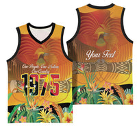 Personalised Papua New Guinea Independence Day Basketball Jersey One People One Nation One Country