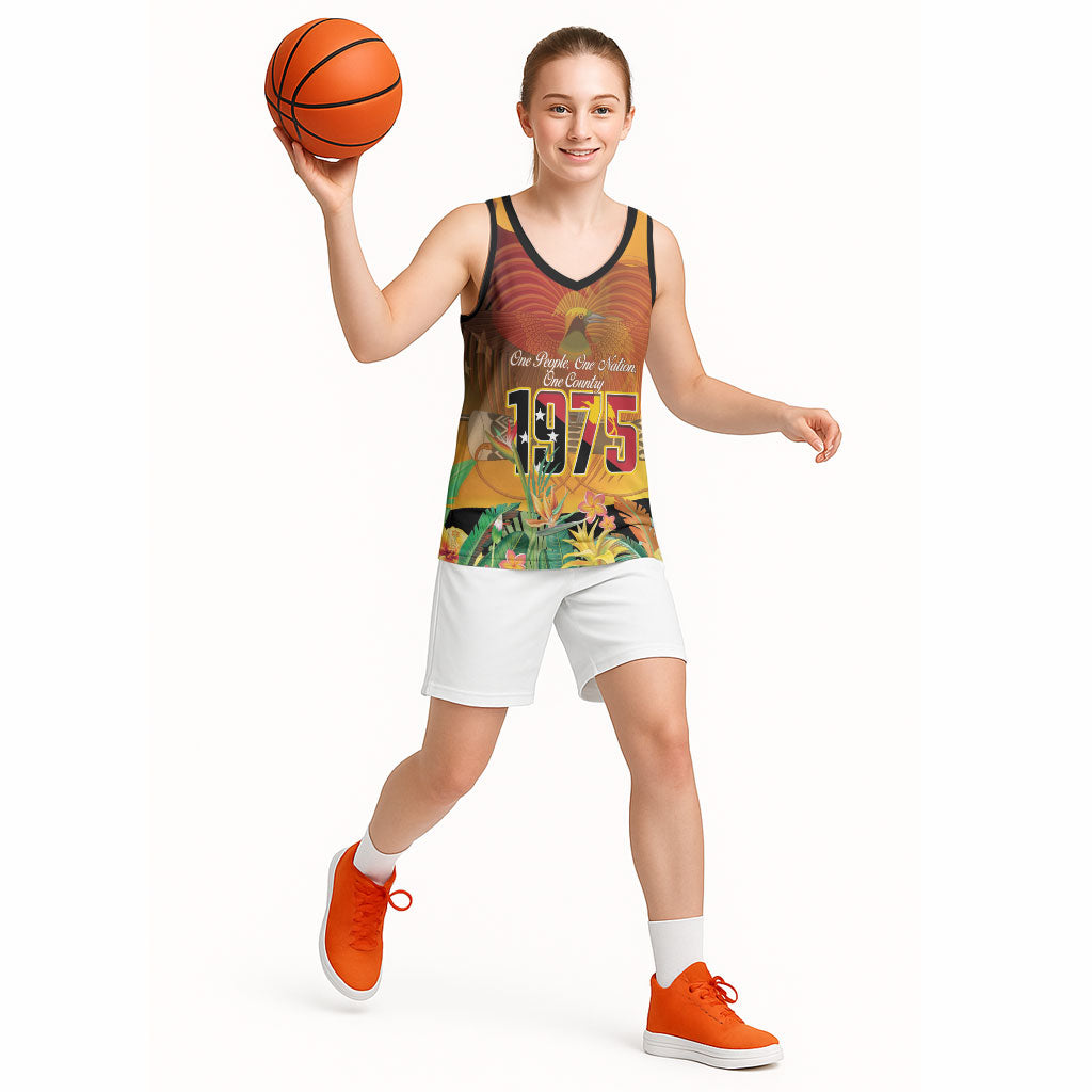 Personalised Papua New Guinea Independence Day Basketball Jersey One People One Nation One Country