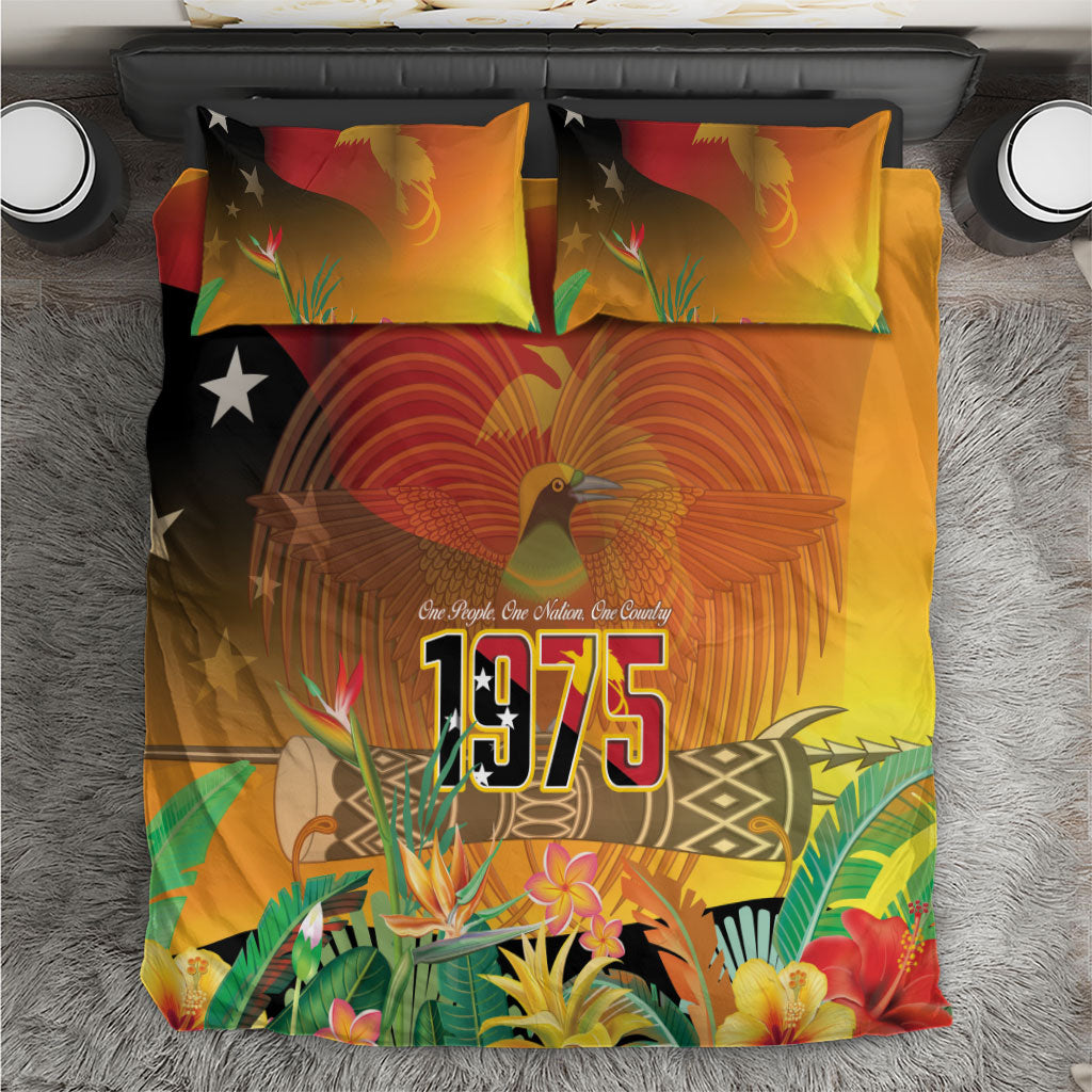 Papua New Guinea Independence Day Bedding Set One People One Nation One Country
