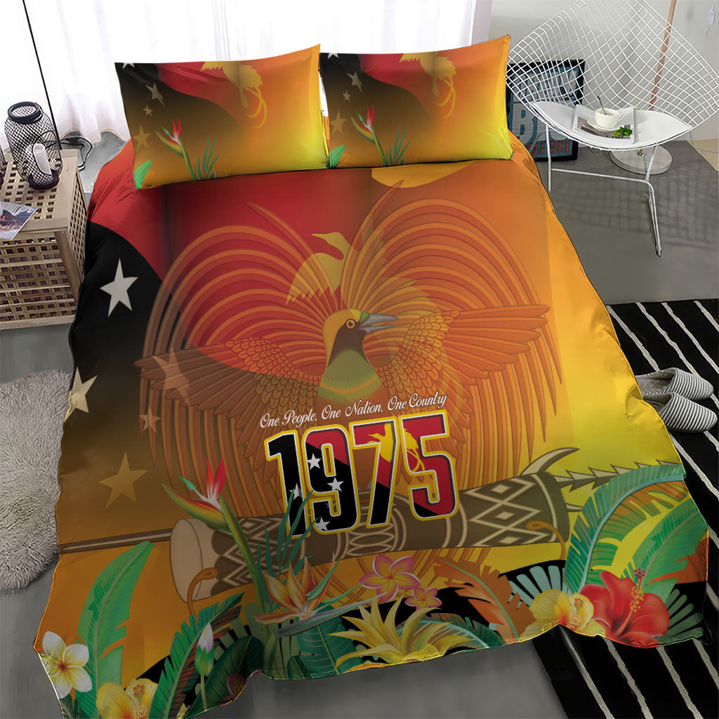 Papua New Guinea Independence Day Bedding Set One People One Nation One Country