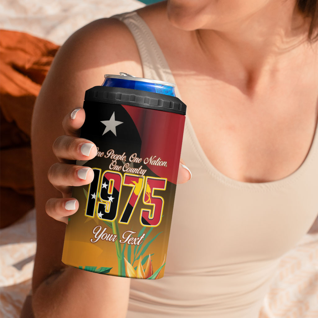 Personalised Papua New Guinea Independence Day 4 in 1 Can Cooler Tumbler One People One Nation One Country
