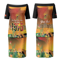 Personalised Papua New Guinea Independence Day Couples Matching Puletasi and Hawaiian Shirt One People One Nation One Country