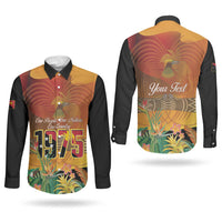 Personalised Papua New Guinea Independence Day Couples Matching Tank Maxi Dress and Long Sleeve Button Shirt One People One Nation One Country