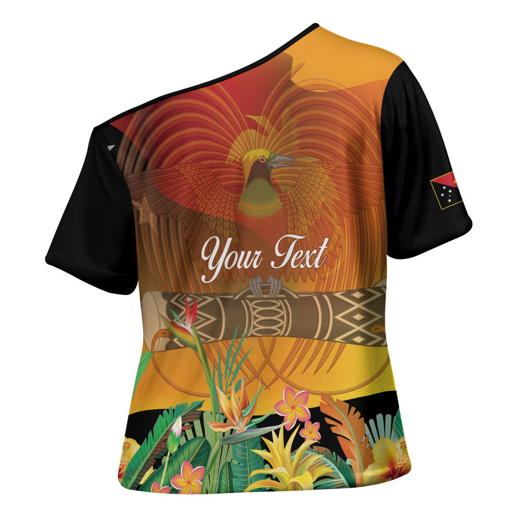 Personalised Papua New Guinea Independence Day Cross Shoulder Shirt One People One Nation One Country