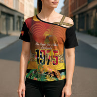 Personalised Papua New Guinea Independence Day Cross Shoulder Shirt One People One Nation One Country