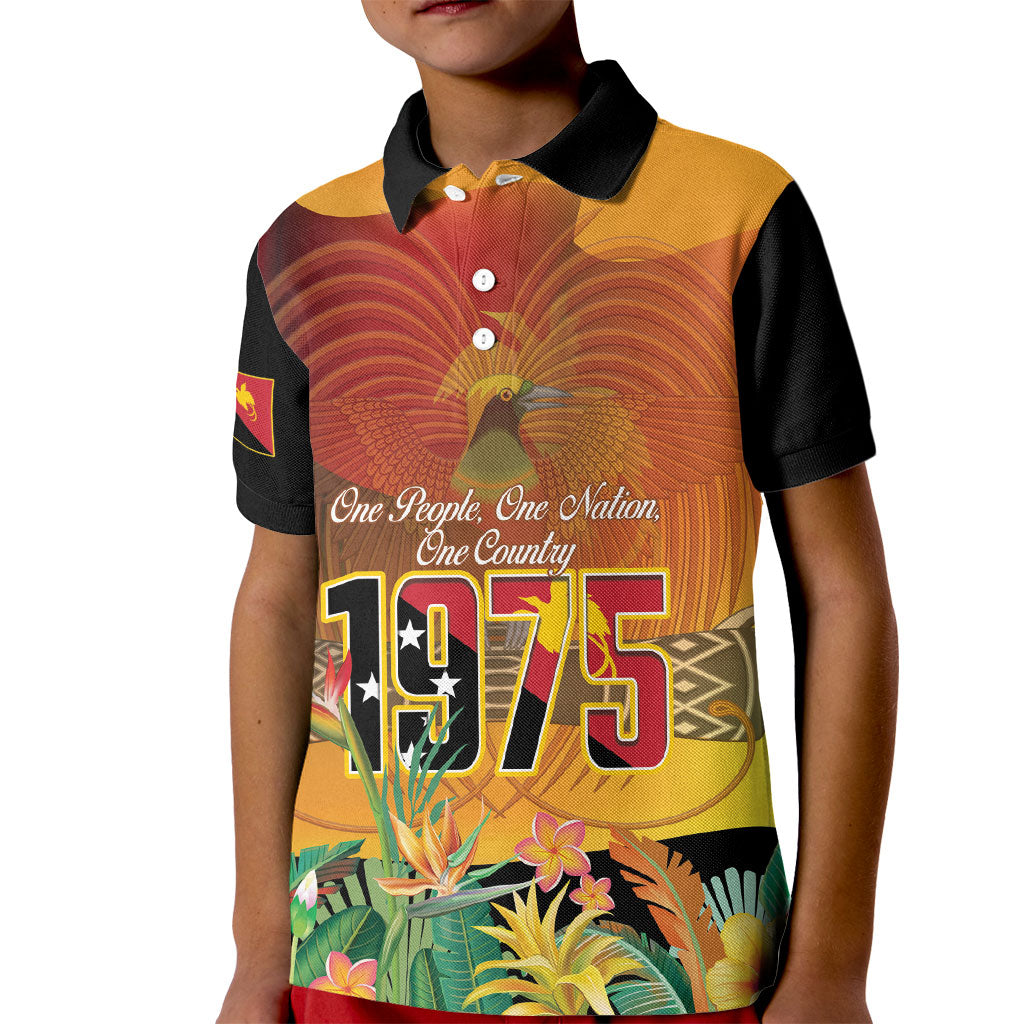 Personalised Papua New Guinea Independence Day Kid Polo Shirt One People One Nation One Country