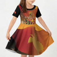 Personalised Papua New Guinea Independence Day Kid Short Sleeve Dress One People One Nation One Country