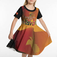 Personalised Papua New Guinea Independence Day Kid Short Sleeve Dress One People One Nation One Country