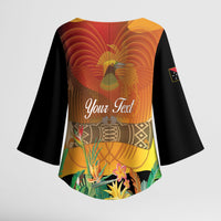 Personalised Papua New Guinea Independence Day Kimono Sleeve Blouse One People One Nation One Country