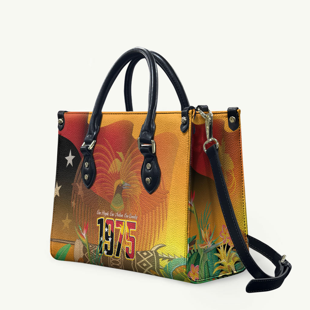 Papua New Guinea Independence Day Leather Bag One People One Nation One Country