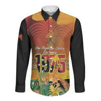 Personalised Papua New Guinea Independence Day Long Sleeve Button Shirt One People One Nation One Country